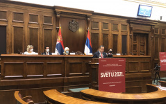 15. decembar 2020. Predsednik Narodne skupštine Ivica Dačić na konferenciji Svet u 2021.   